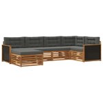 vidaXL Ensemble de canapés d'extérieur 6 pc Naturel et Anthracite