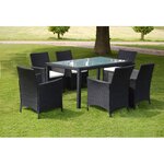 vidaXL Ensemble à manger d'extérieur 7 Pièces et coussins résine tressée