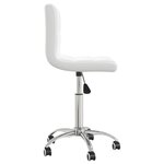 Chaise fauteuil siège de bureau informatique étude pivotante similicuir blanc 02_0024047