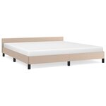 vidaXL Cadre de lit avec tête de lit Cappuccino 160x200 cm Similicuir