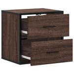 vidaXL Tables de chevet murales 2 Pièces chêne marron 40x31x39 5 cm
