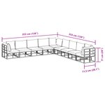 vidaXL Ensemble de canapé de jardin 9 Pièces Noir 353 x 353 x 71 cm