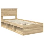 vidaXL Cadre de lit avec tête de lit Sonoma 90 x 190 cm Pin massif