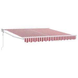 vidaXL Auvent Rétractable Rouge et Blanc 350 x 250 cm