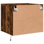 vidaXL Tables de chevet murales avec lumières LED 2 Pièces chêne fumé