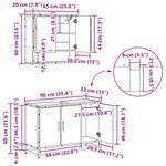 vidaXL Ensemble de mobilier de salle de bain 4 Pièces Bois Ancien