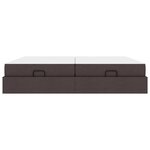 vidaXL Cadre de lit avec stockage Marron foncé 200 x 200 cm tissu