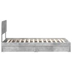 vidaXL Lit de Rangement Gris béton 75 x 190 cm Bois d'ingénierie
