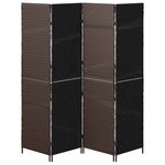 vidaXL Paravent Pliant Manuel Marron 195 x 180 cm polyrotin