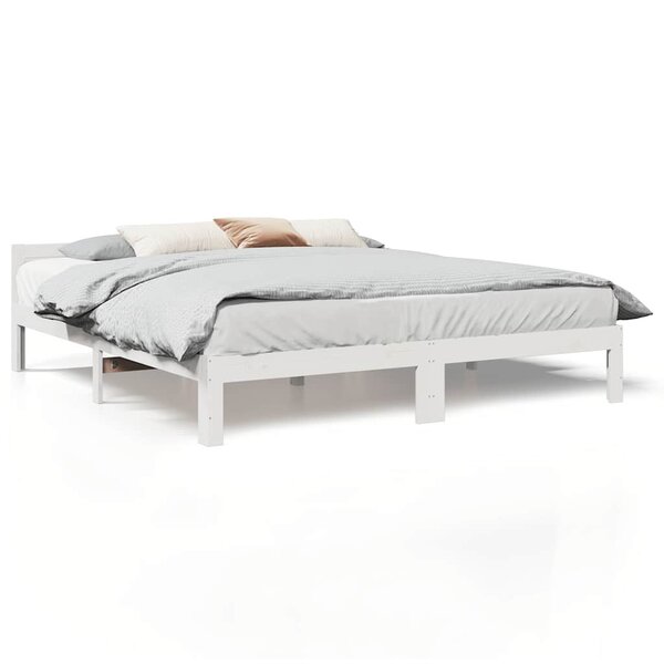 vidaXL Cadre de lit sans matelas blanc 160x200 cm bois de pin massif