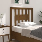 vidaXL Tête de lit Marron miel 106x4x100 cm Bois massif de pin