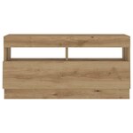 vidaXL Meuble TV avec lumières LED chêne artisanal bois d'ingénierie