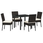 vidaXL Ensemble de salle à manger pour jardin 5 Pièces Noir Poly rotin