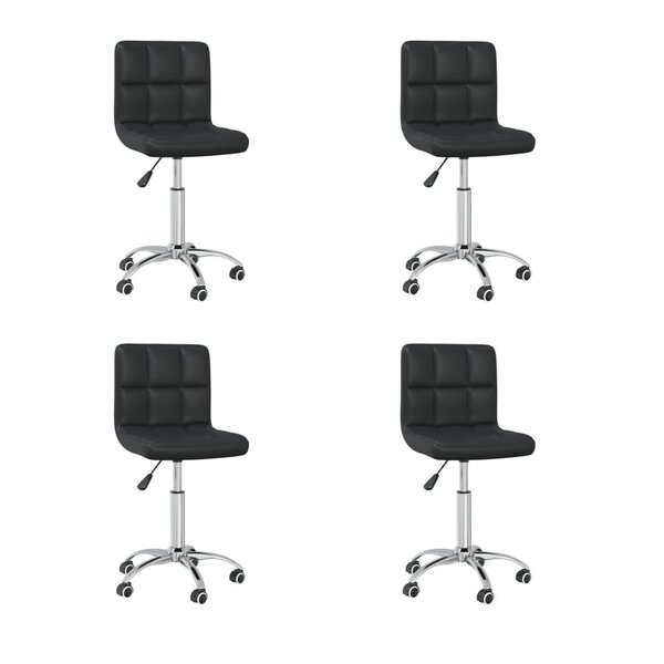 vidaXL Chaises pivotantes à manger lot de 4 noir similicuir