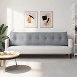 vidaXL Coussin de Dos Gris clair 200 x 24 x 50 cm tissu