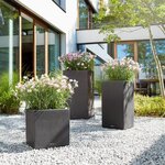 LECHUZA Jardinière CANTO Stone 40 High ALL-IN-ONE Noir graphite