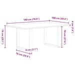 vidaXL Table à manger marron clair bois de chêne massif rectangulaire