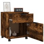 vidaXL Classeur mobile avec roues Chêne fumé 45x38x54 cm Bois