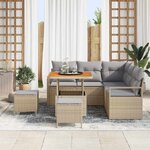 vidaXL Ensemble de canapé de jardin 8 Pièces Beige et Gris clair
