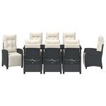 vidaXL Ensemble de salle à manger pour jardin 9 Pièces Noir polyrotin