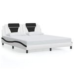 vidaXL Cadre de lit avec LED sans matelas blanc et noir 180x200 cm
