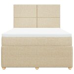 vidaXL Sommier à lattes de lit avec matelas Crème 160x200 cm Tissu
