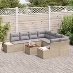 vidaXL Ensemble de canapé de jardin 9 Pièces beige et gris clair