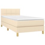 vidaXL Sommier à lattes de lit avec matelas Crème 90x200 cm Tissu