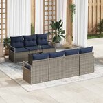 vidaXL Ensemble de Canapés 8 Pièces Gris polyrotin