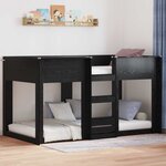 vidaXL Lit Superposé pour Enfants Chêne noir 75 x 190 cm