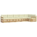 vidaXL Ensemble de canapés d'extérieur 6 pc Blanc et crème Polyester