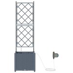 vidaXL Pots de jardin Gris clair 40 x 40 x 142 cm Acier