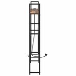 vidaXL Headboard de Rangement avec Station de Charge Chêne fumé 135 cm