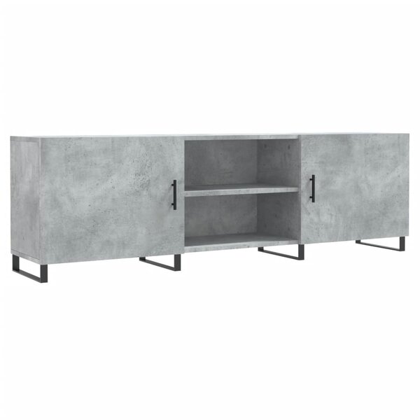 vidaXL Meuble TV gris béton 150x30x50 cm bois d'ingénierie
