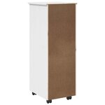 vidaXL Cabinet roulant Blanc 34 x 39 x 93 5 cm Bois de Pin Massif