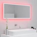 vidaXL Miroir à LED de salle de bain Blanc 100x8 5x37 cm Acrylique
