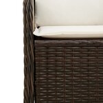 vidaXL Banc inclinable de jardin avec coussins marron résine tressée