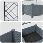 vidaXL Jardinière avec Treillis Gris Clair 40x40x125.5 cm