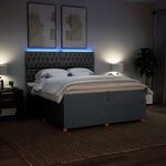 vidaXL Sommier à lattes de lit avec matelas Gris foncé 200x200cm Tissu