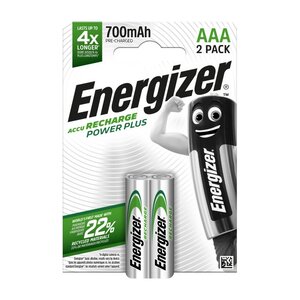 Blister de 2 Accus Piles rechargeables HR03 Power Plus AAA 700mah ENERGIZER