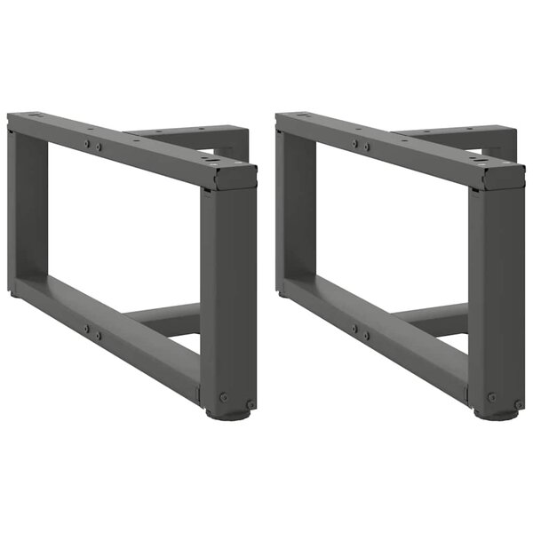 vidaXL Pieds de table basse en T  2 pièces  anthracite  70 x 25 x (30-31) cm  acier