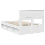 vidaXL Cadre de lit avec matelas Blanc 135 x 190 cm Pin massif