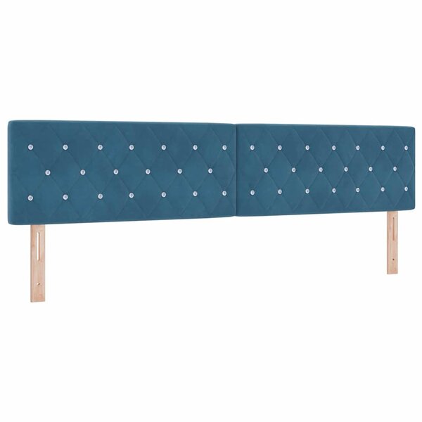 vidaXL Tête de lit avec tête de lit Bleu foncé 200 cm Cuir synthétique