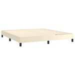 vidaXL Lit à sommier tapissier avec matelas Crème 180x200cm Similicuir