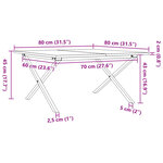 vidaXL Table basse cadre en X 80x80x45 cm bois de pin massif et acier