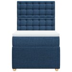 vidaXL Sommier à lattes de lit avec matelas Bleu 100x200 cm Tissu