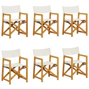 vidaXL Chaises de jardin pliables lot de 6 blanc crème tissu