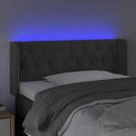 vidaXL Tête de lit à LED Gris foncé 93x16x78/88 cm Velours