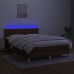 vidaXL Sommier à lattes de lit matelas et LED Marron foncé 140x190 cm