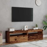 vidaXL Meubles TV avec lumières LED 2 Pièces vieux bois bois d'ingénierie